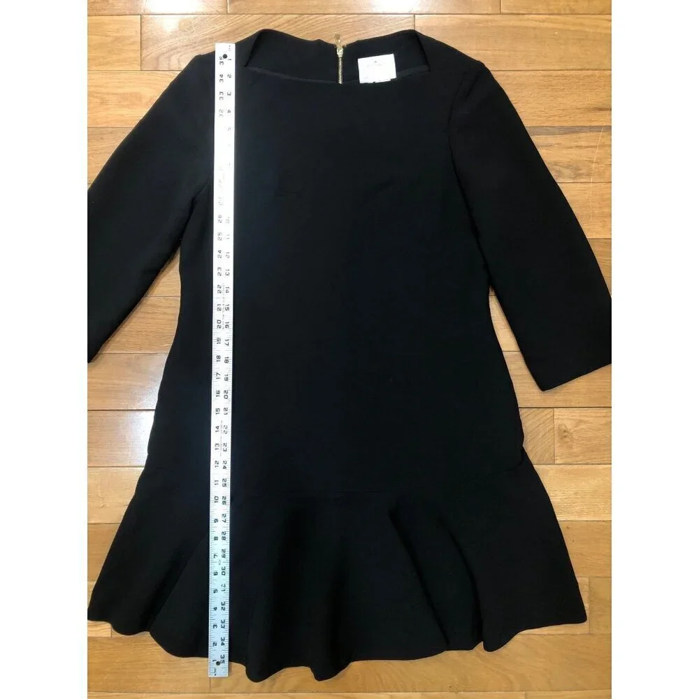 Kate Spade Shift-Flare Cut Black 3/4 Sleeve Dress Size 8